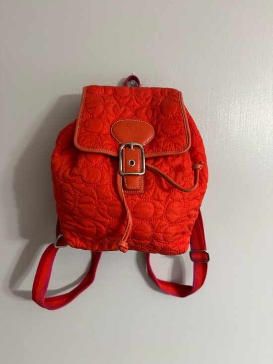 Coach Limited Edition Y2K Quilted Mini Backpack in Coral Red Orange Color main image 10